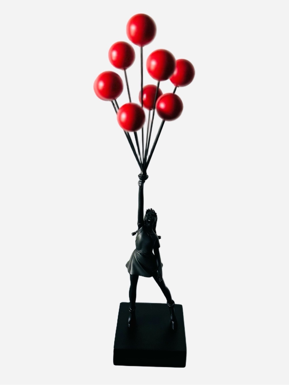 Banksy-Inspired Girl With Red Balloons Sculpture Modern Street Art Home Decor